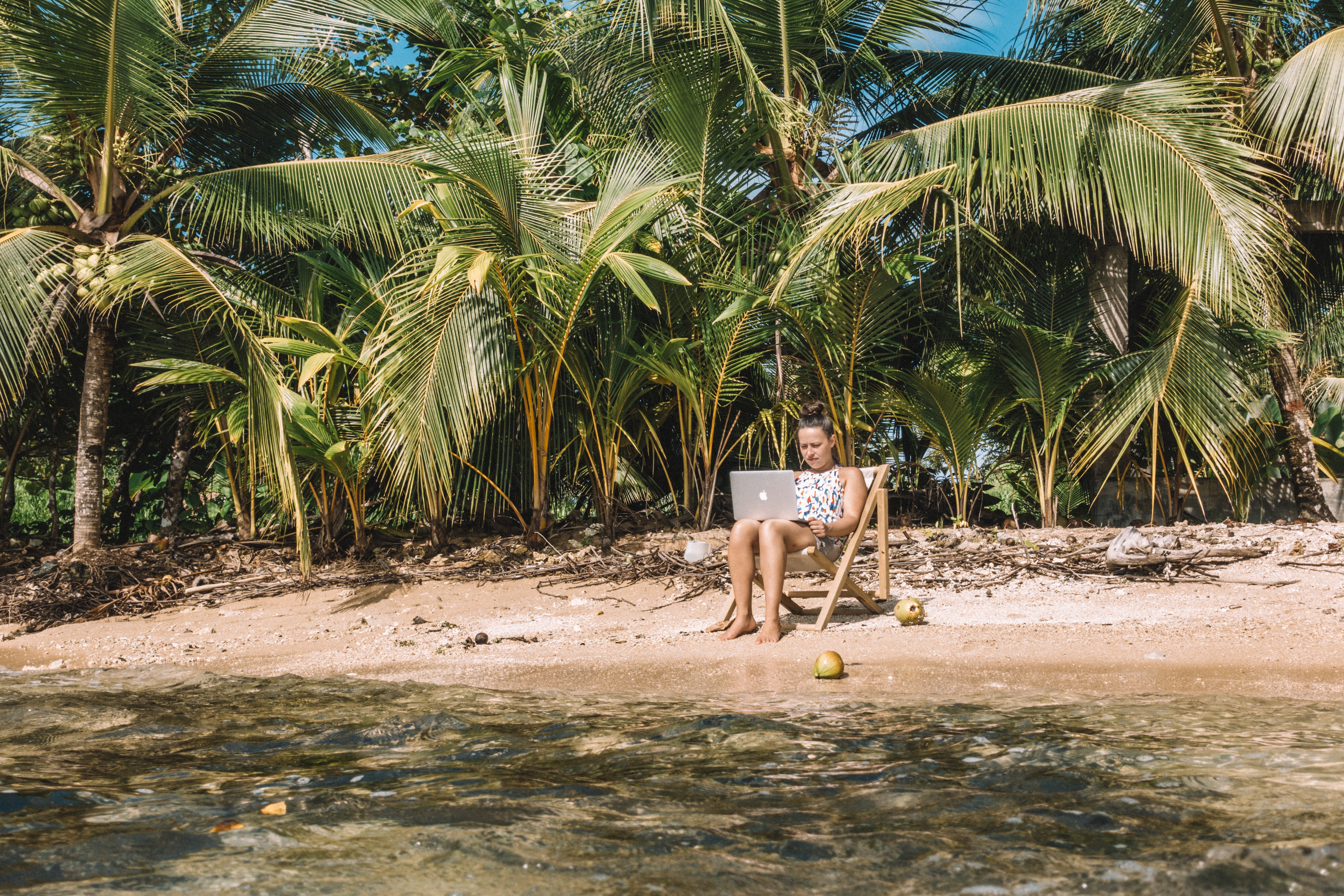 Working from a beach, as one does. 📸 by Christine Johnson